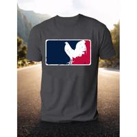 Vintage Rooster League Inspired T-Shirt - Rooster Pattern, 100% Cotton, Suitable for Couples - Perfect for Sports and Parties