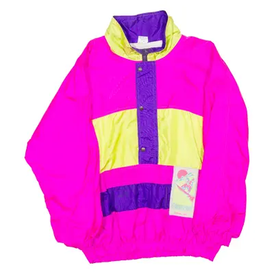 Womens Pullover Jacket Pink Colourblock L