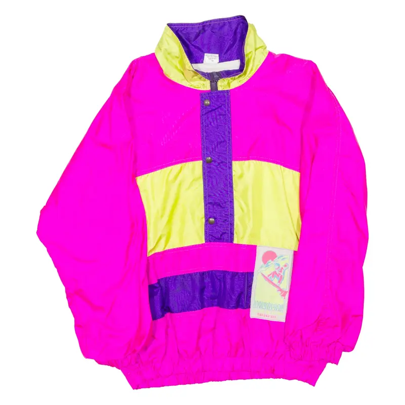 Womens Pullover Jacket Pink Colourblock L