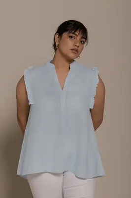 Wind in my Hair Shirt in Blue | Color: Summer Blue | Size: S