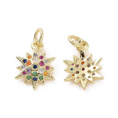 Brass Micro Pave Cubic Zirconia Charm