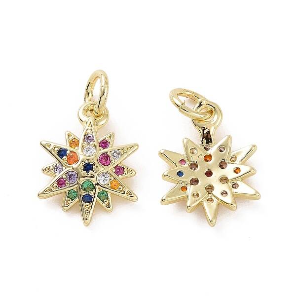 Brass Micro Pave Cubic Zirconia Charm