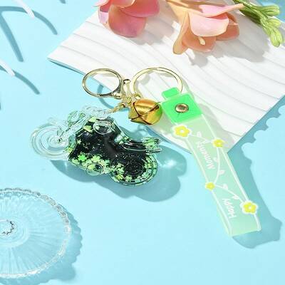 Motorbike Quicksand Acrylic Keychain