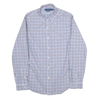 RALPH LAUREN Mens Shirt Blue Gingham Long Sleeve L