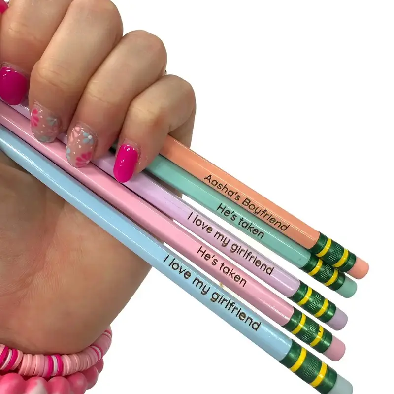 Set of 5 pastel pencils, Relationship Era Pencils, I love my girlfriend, I love my boyfriend, he's taken, funny back to schoo...