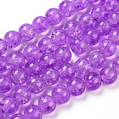 Spray Painted Crackle Glass Beads Strands