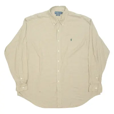RALPH LAUREN Blake Mens Shirt Brown Check Long Sleeve 2XL