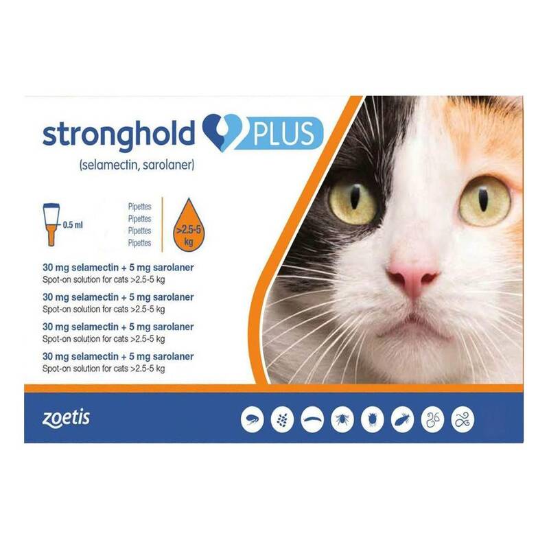 Stronghold Plus For Medium Cats 5.5-11lbs (2.5-5kg) Orange 12 Pack