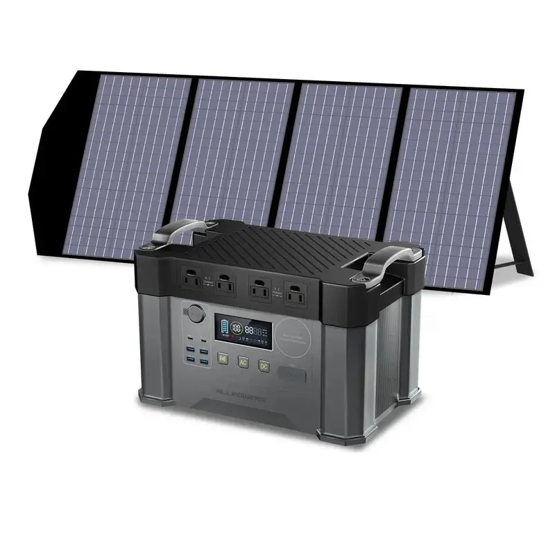 ALLPOWERS S2000 Pro 2400W Solar Generator (PV 140W) S2000 PRO+2PCS SP029 140W Solar Panel