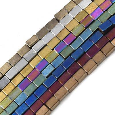 Electroplated Synthetic Magnetic Hematite Beads Strands