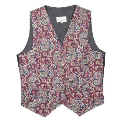 ART OF SILK Mens Blazer Waistcoat Black Silk S