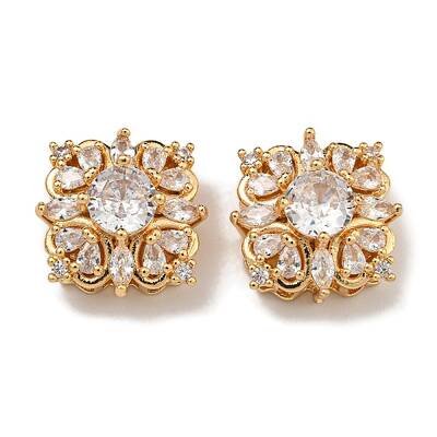 Brass Micro Pave Cubic Zirconia Beads