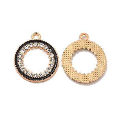Alloy with Rhinestone Enamel Pendants