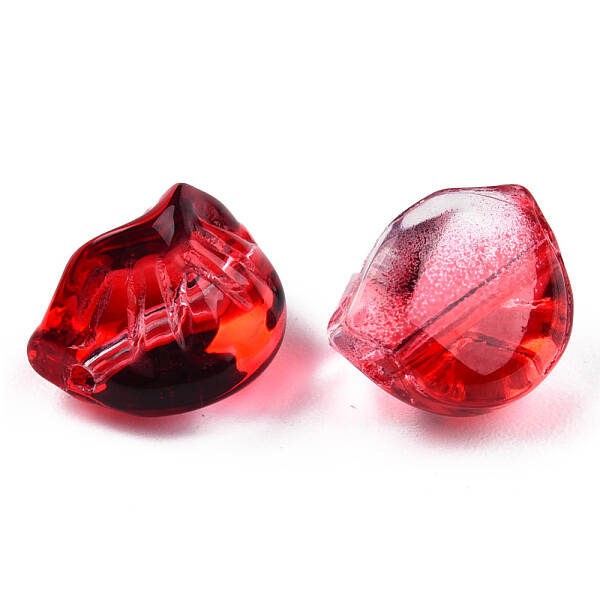 Transparent Spray Painted Glass Beads