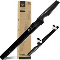 COQUUSAID Resharpenable Bread Knife for Homemade Bread, 11.6-Inch Multifunction Serrated Knife with 5 Thickness Adjustable Sl...