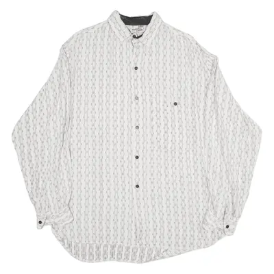 WAIKIKI COOLER Shirt White Striped Long Sleeve Mens L