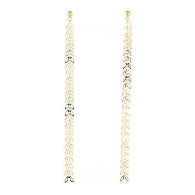 Brass Dangle Stud Earrings