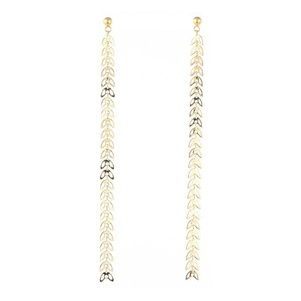 Brass Dangle Stud Earrings