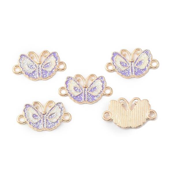 Alloy Lilac Enamel Connector Charms