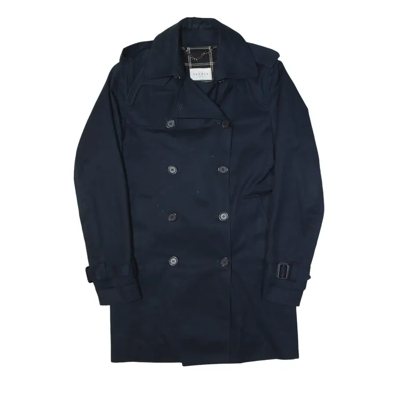 SANDRO PARIS Lined Trench Coat Blue Womens XS