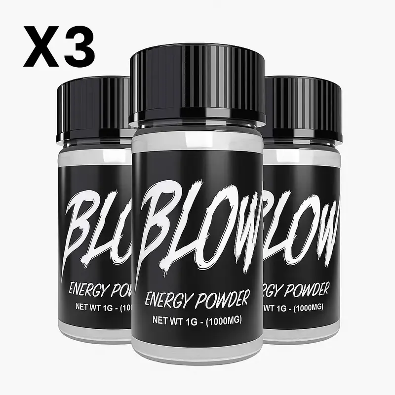 Blow Energy - 1g -  3 Pack - 400mg Caffeine Per Container - Pre-Workout Powder Energy Supplement for Fitness  - Rapid Energy ...