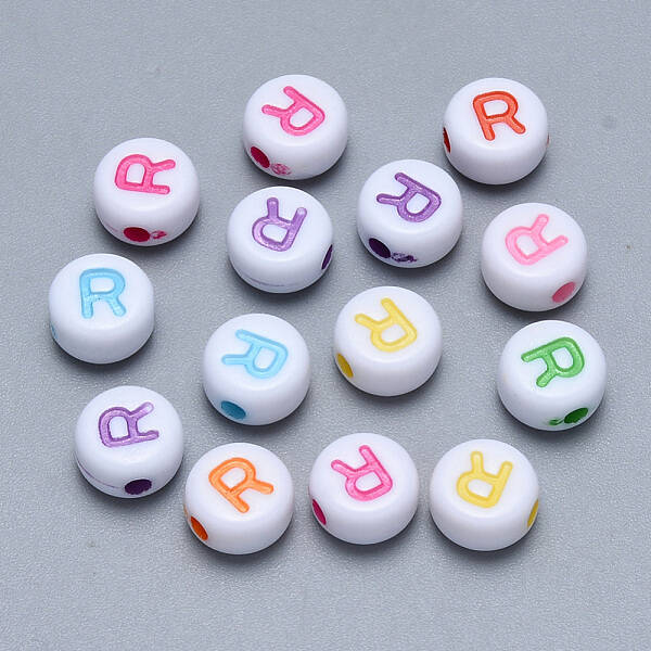 Craft Acrylic Horizontal Hole Letter Beads