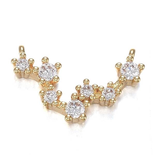 Brass Micro Clear Cubic Zirconia Pendants