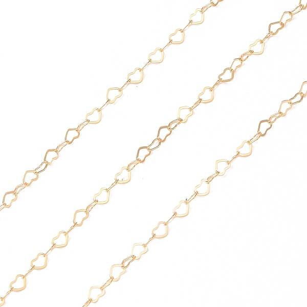Yellow Gold Filled Flat Heart Link Chains