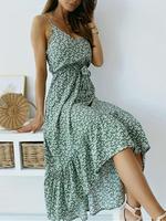 Women's Ditsy Floral Print Cami Dress, Chic Boho Fashion Casual Sleeveless Dress for Beach Holiday Vacation, Ladies Summer Cl...