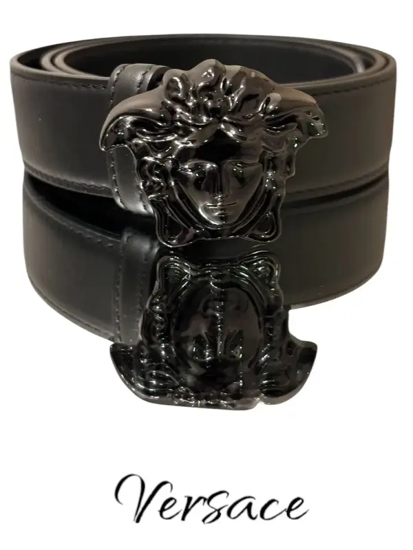 Pre-owned VERSACE Leather bag accessories Woman’s Medusa Black Belt