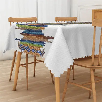 Colorful Burlap Texture Modern Rectangle Tablecloth - Aperturee