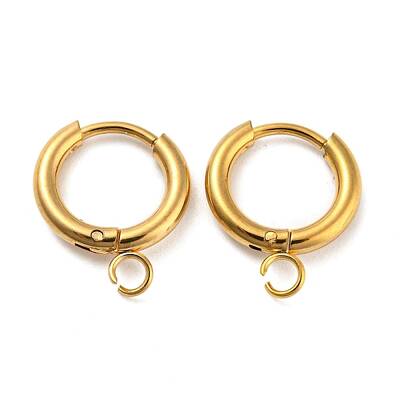 304 Stainless Steel Huggie Hoop Earring Findings