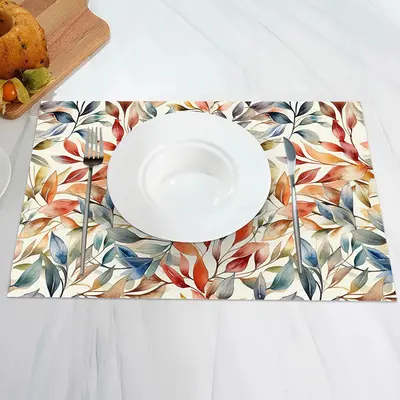 Vintage Colored Autumn Leaves Set Of 4 Placemats - Aperturee