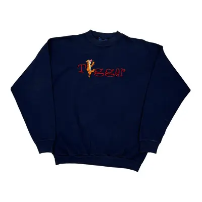 Tigger Pooh Graphic Sweatshirt - XL Navy Cotton Blend