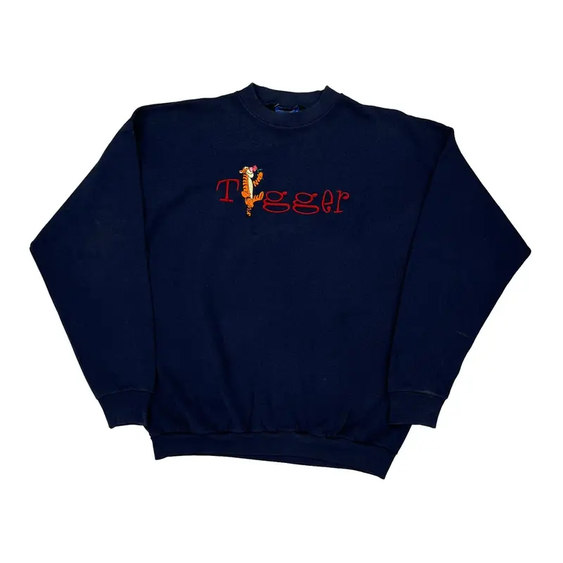 Tigger Pooh Graphic Sweatshirt - XL Navy Cotton Blend