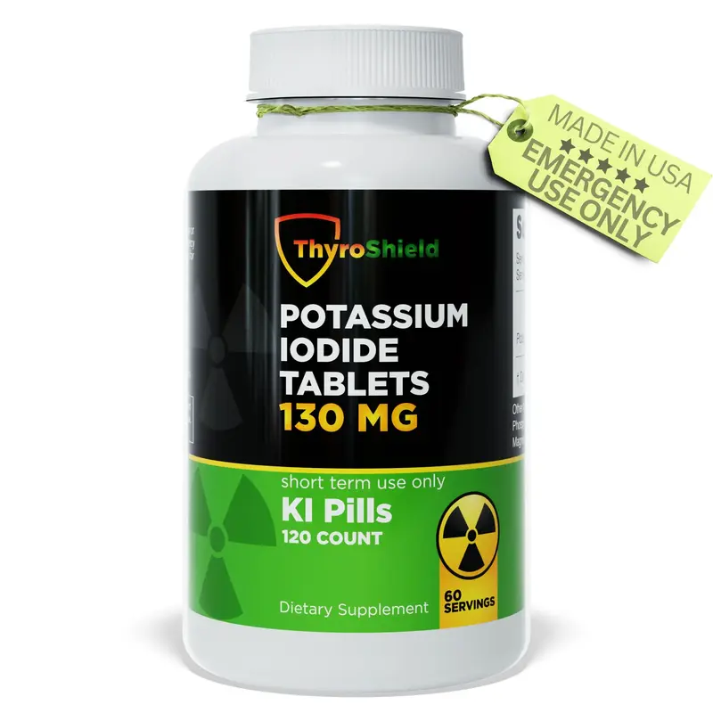 ThyroShield Potassium Iodide Tablets 130 mg | Emergency Survival Potassium Iodine Tablets for Radiation Protection Supplement...