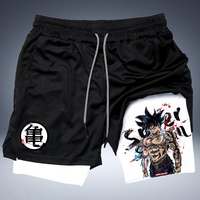 Anime Gym Shorts,Summer Breathable Casual Shorts,New Quick dry Double Layer Shorts Men Gym Clothes,Fitness Training Sports Sh...