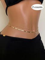 Women's Elegant Chain & Round Decorated Body Chain, Exquisite Trendy Belly Chain, Fashionable Body Jewelry for Party & Daily ...
