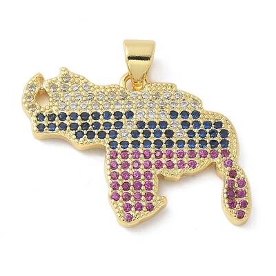 Brass Micro Pave Cubic Zirconia Pendants
