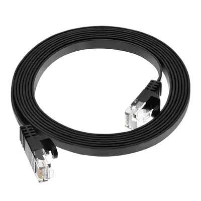40884 Monoprice Cat6 Ethernet Patch Cable FLEXboot Flat Snagless RJ45 550MHz UTP Pure Bare Copper 30AWG 7ft Black