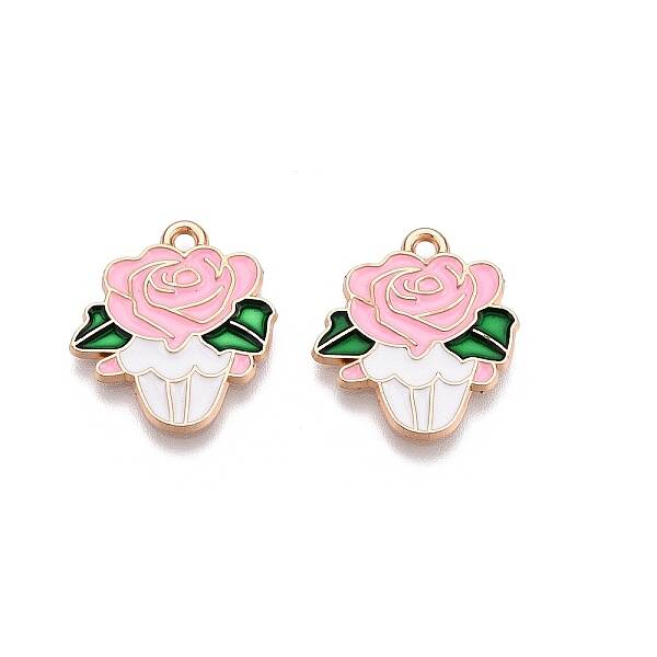 Valentine's Day Theme Alloy Enamel Pendants