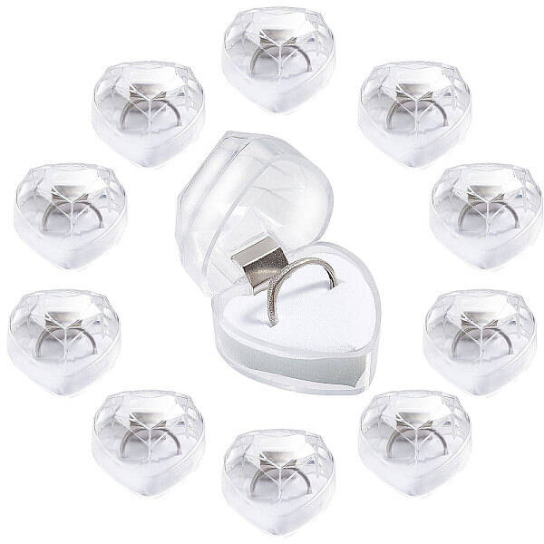 Heart Plastic Ring Boxes