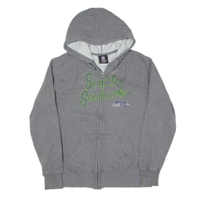 NFL Seattle Seahawks USA Hoodie Grey Full Zip Womens L
