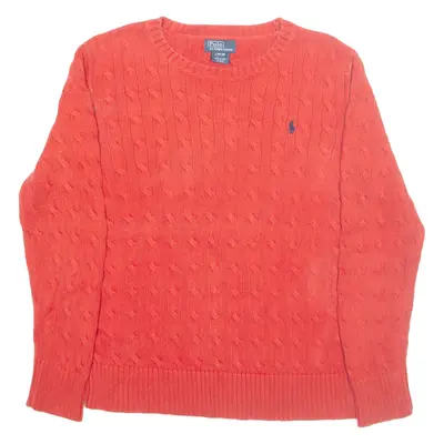 POLO RALPH LAUREN 14-16 Boys Jumper Red Cable Knit L