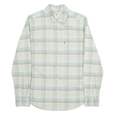 LEVI'S Standard Mens Shirt Green Check Long Sleeve S