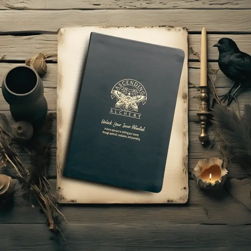 Ascending Alchemy Spellbook & Journal - Soft Cover and Gold Trim Design for Mystical Practices and Written Intentions