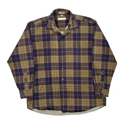 Geoffrey Beene Checked Flannel Shirt - Large Multicoloured Cotton