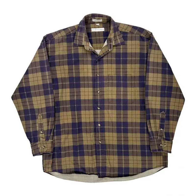 Geoffrey Beene Checked Flannel Shirt - Large Multicoloured Cotton
