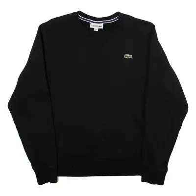 LACOSTE Mens Sweatshirt Black Crew Neck S
