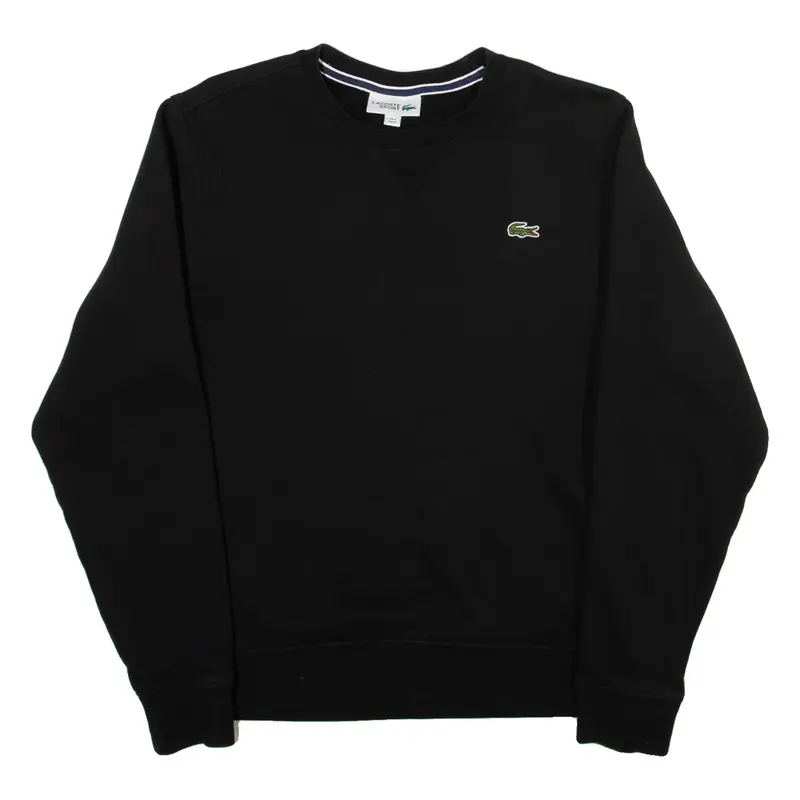 LACOSTE Mens Sweatshirt Black Crew Neck S